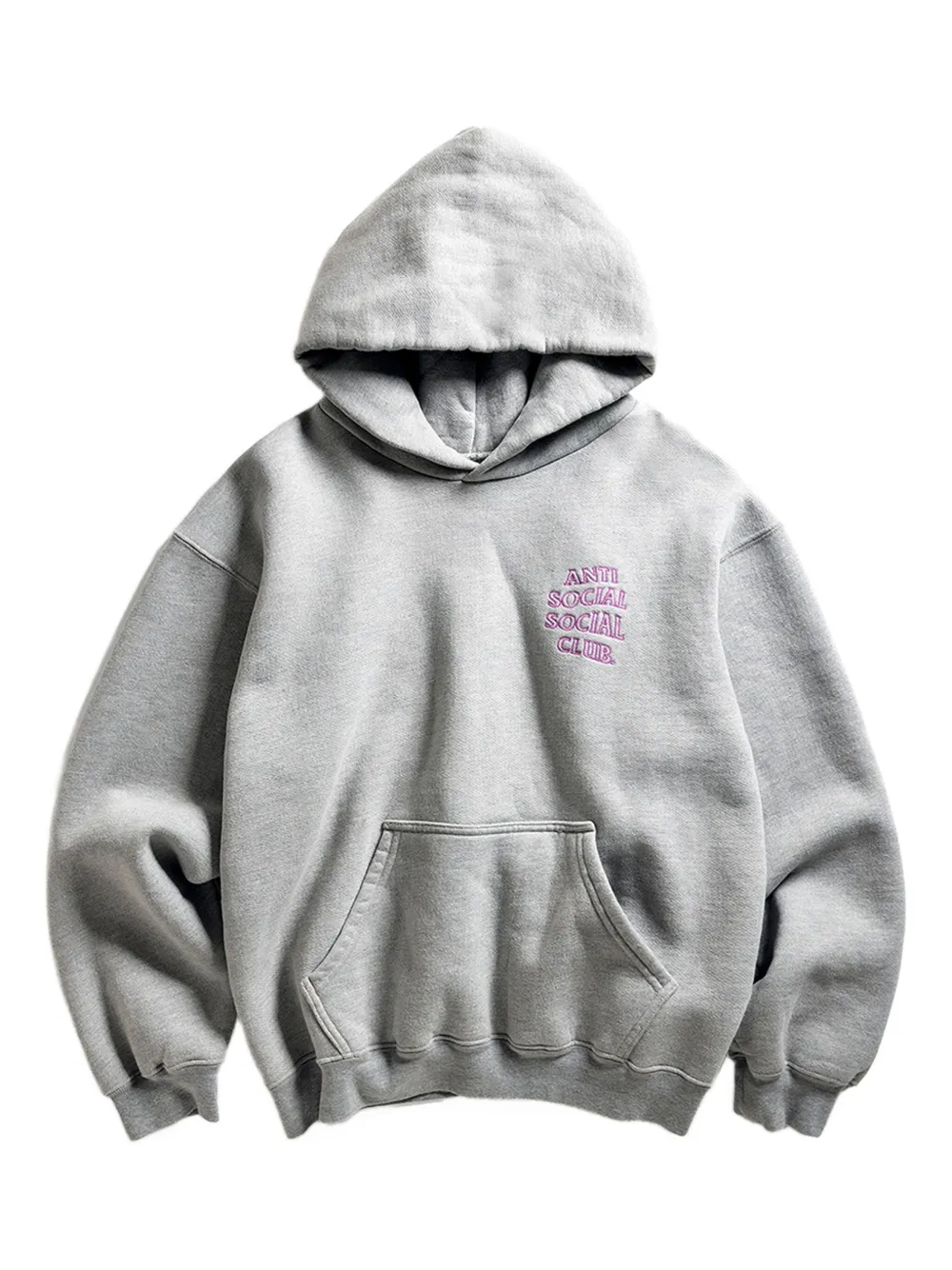 Anti Social Social Club Logo-appliqué Hoodie In Gray