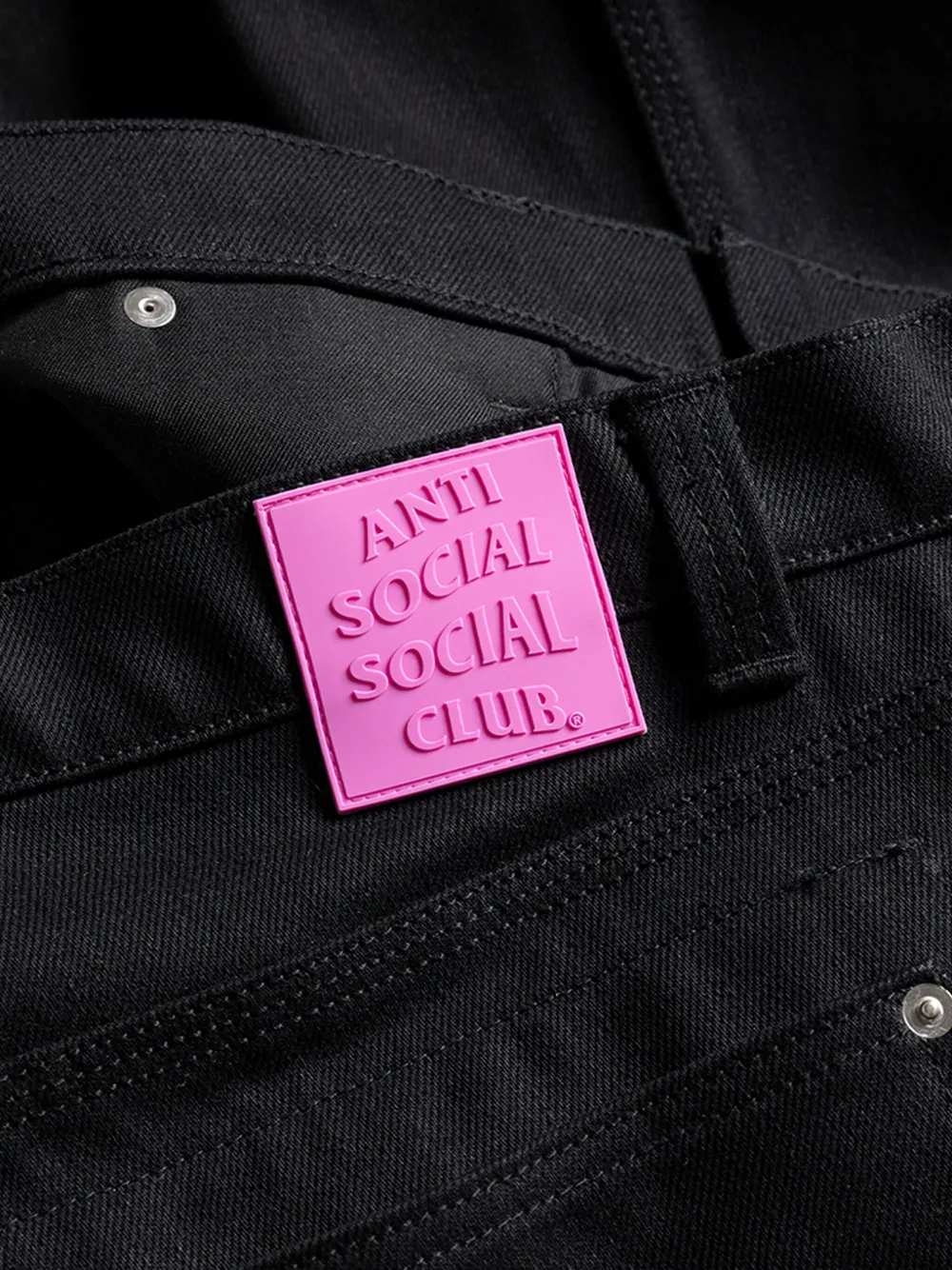 Anti Social Social Club Logo-patch Panelled Pants In Black