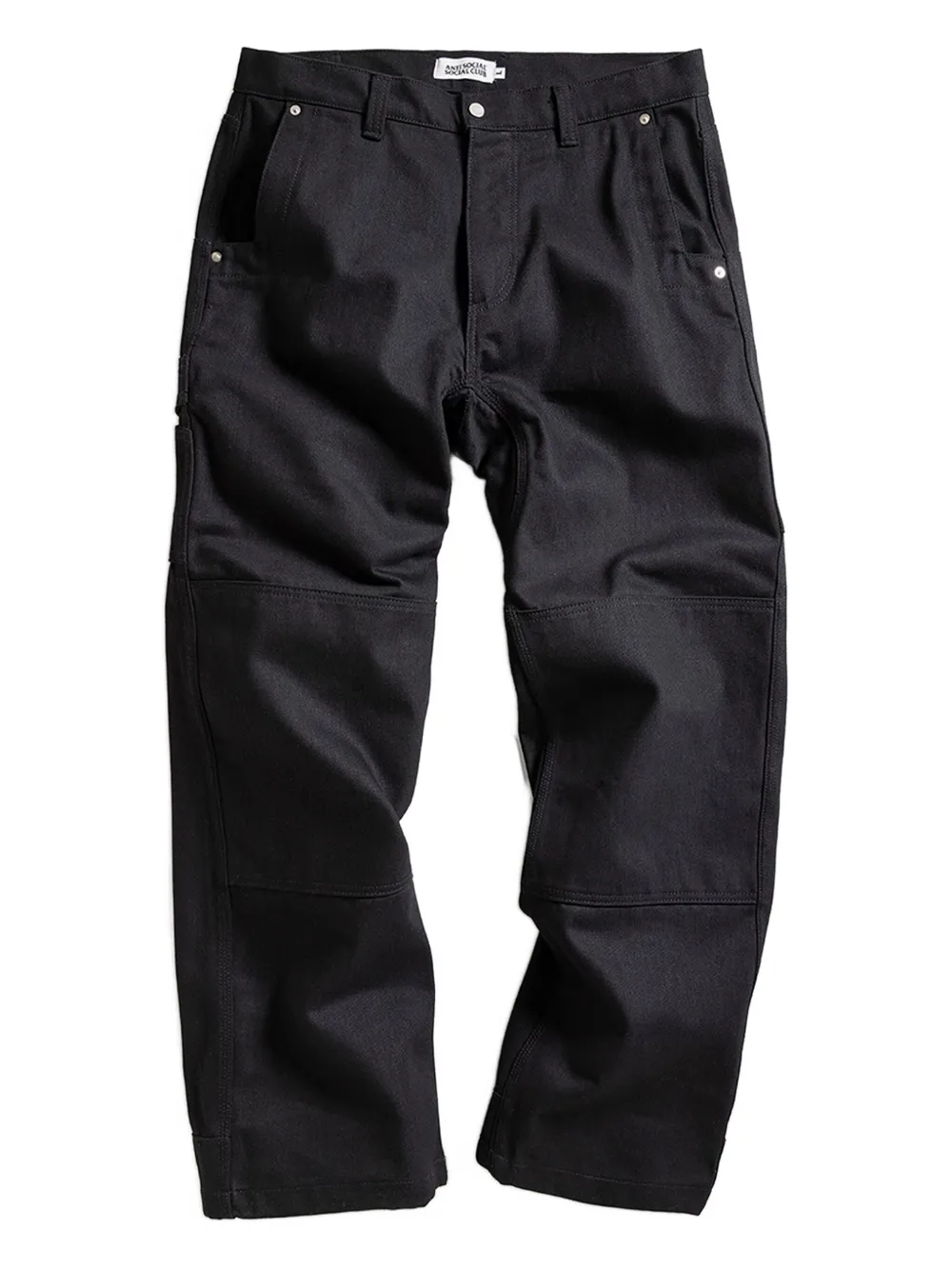 Anti Social Social Club Logo-patch Panelled Pants In Black