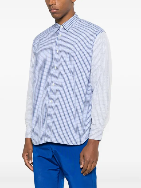 Comme Des Garçons Shirt ダブルスリーブ チェック シャツ | ブルー