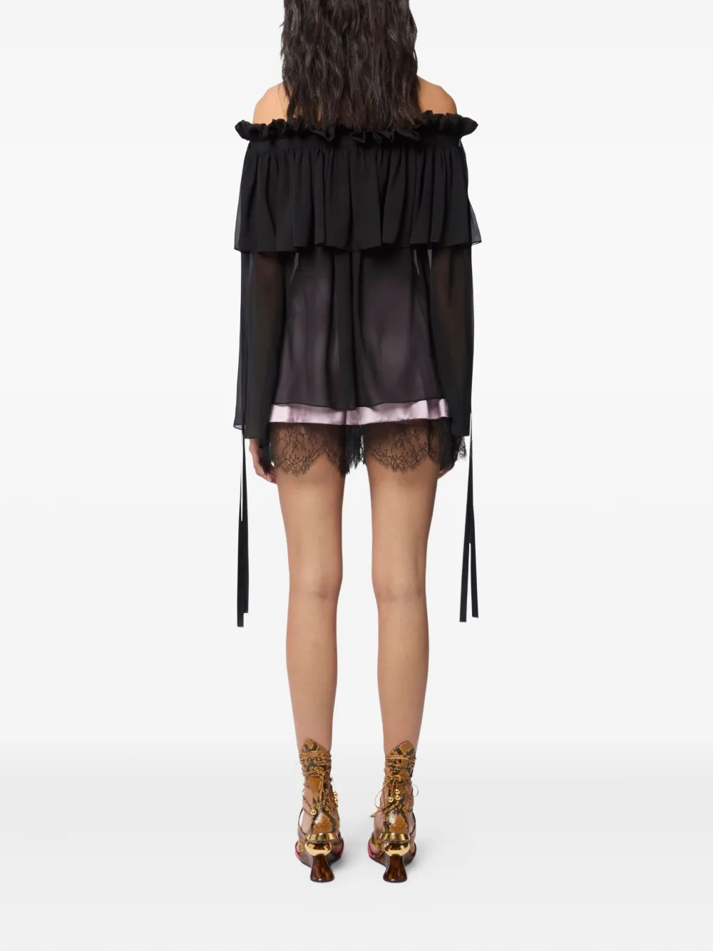 Nina Ricci Top met boothals Zwart