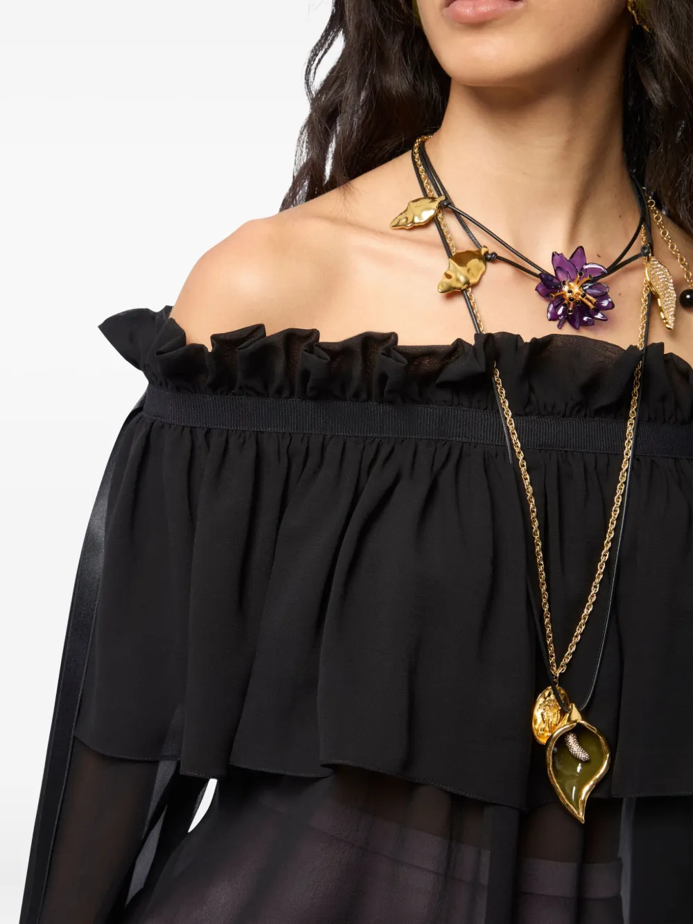 Nina Ricci Top met boothals Zwart
