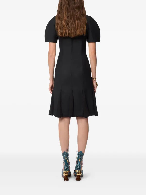 open lace back dress Final Sale Plus Size Short Sleeve Tulle Peplum Top In Black – Chic And Curvy main image 1