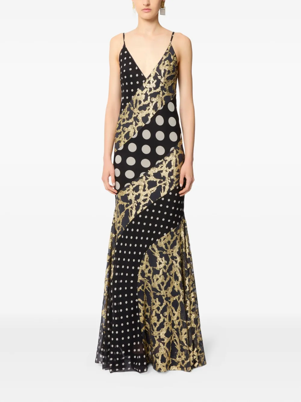 Nina Ricci Zijden maxi-jurk met stippen - Zwart