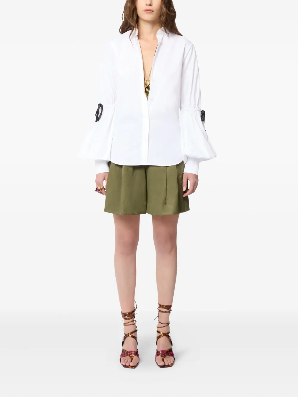 Nina Ricci bow cotton shirt - White