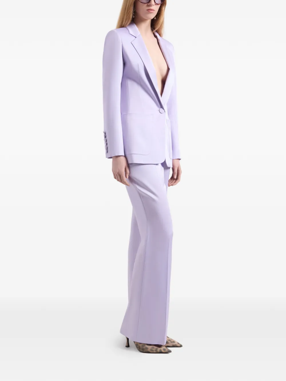 Nina Ricci Flared broek van crêpe-satijn Paars
