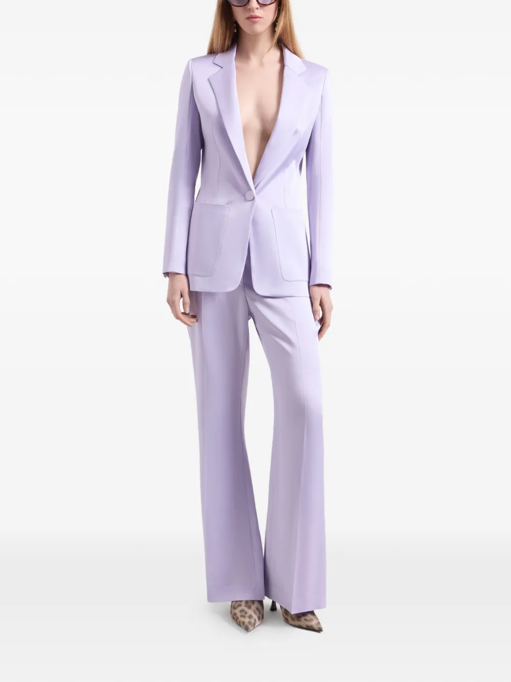 Nina Ricci Flared broek van crêpe-satijn Paars