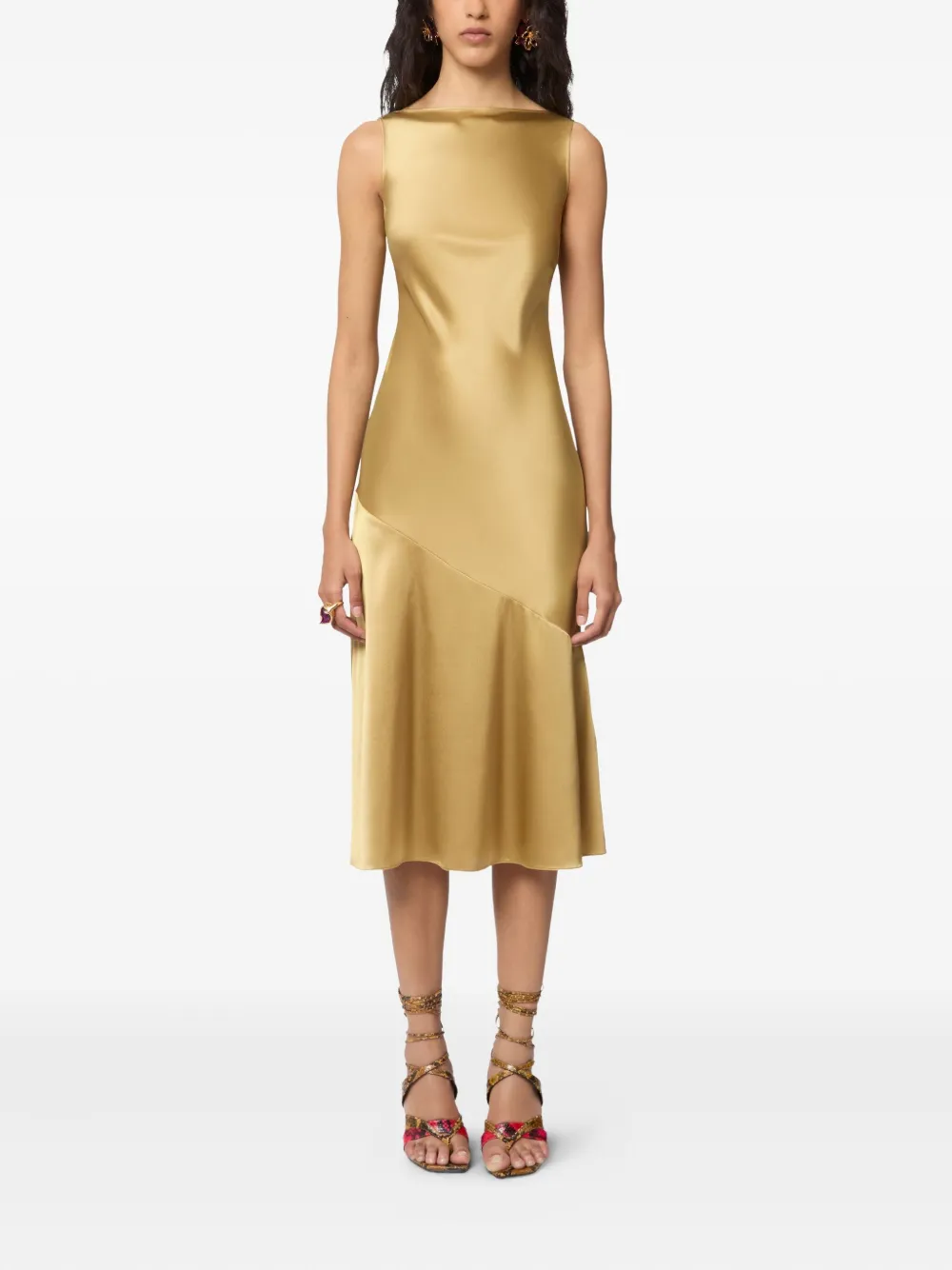 Nina Ricci Midi-jurk met open rug - Geel
