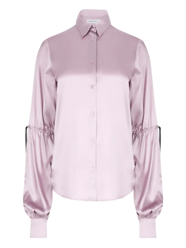 Nina Ricci Bow-satin Shirt in Pink