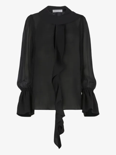 Nina Ricci chemise lavallière à volants