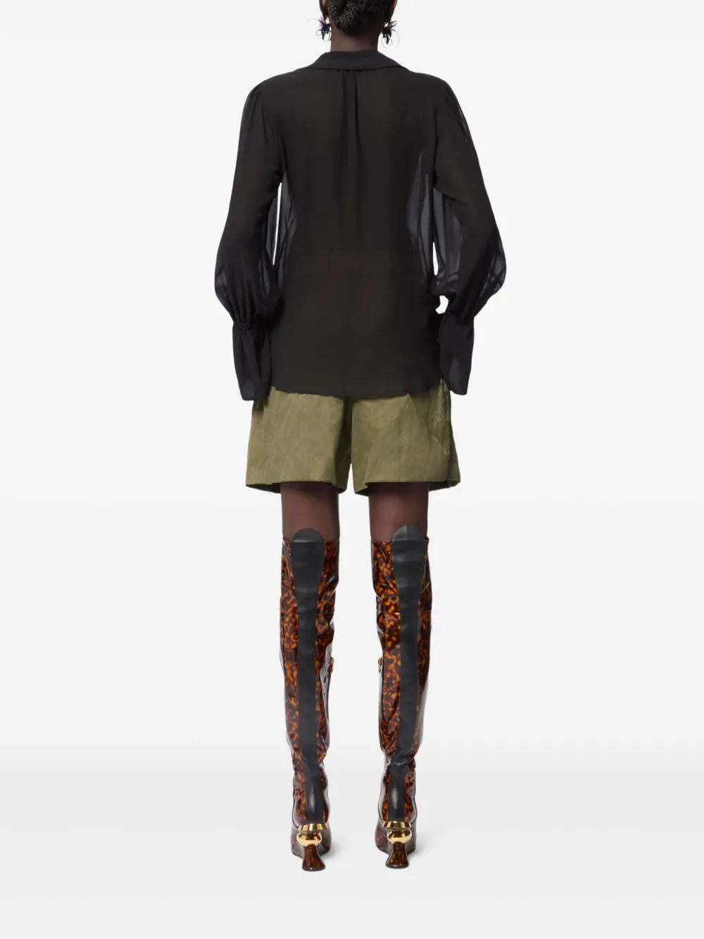 Nina Ricci Lavalliere blouse met ruches Zwart