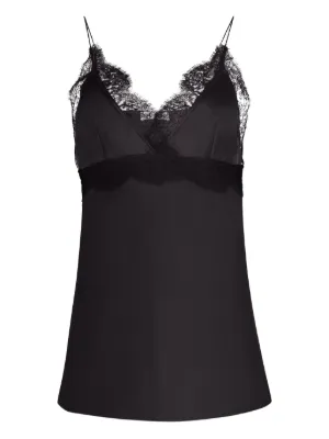 ドルチェ&ガッバーナ ブラック　レーストリム キャミソール Dolce & Gabbana レーストリム キャミソール | ブラック | FARFETCH JP