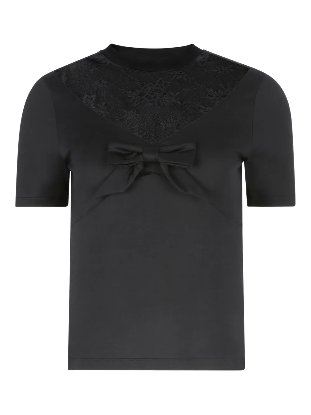 Nina Ricci T-shirt con inserti in pizzo - Nero