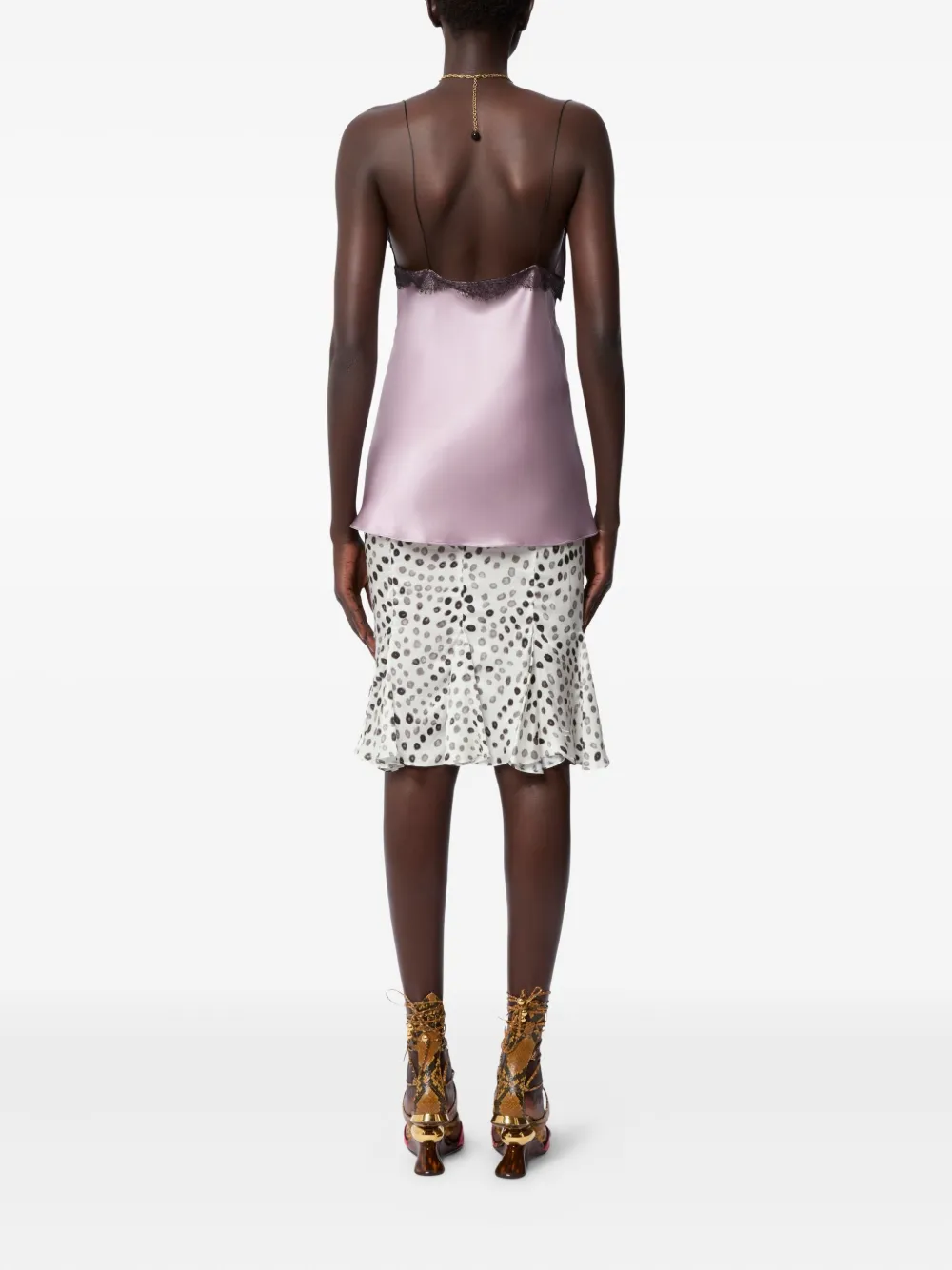 Nina Ricci Zijden top met V-hals en kant Roze