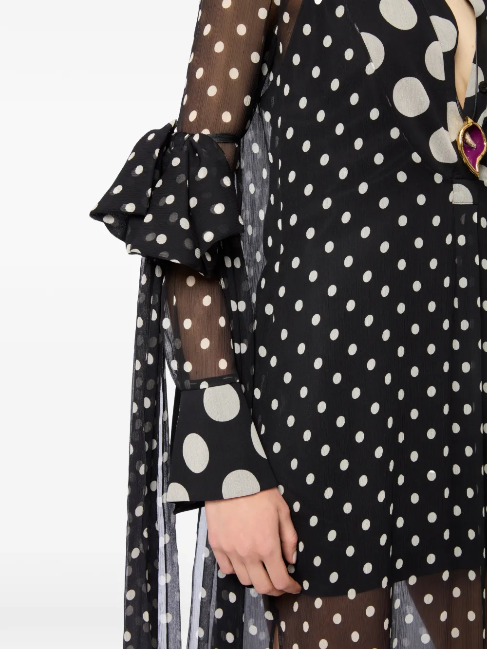 Nina Ricci Zijden mini-jurk met stippen Zwart