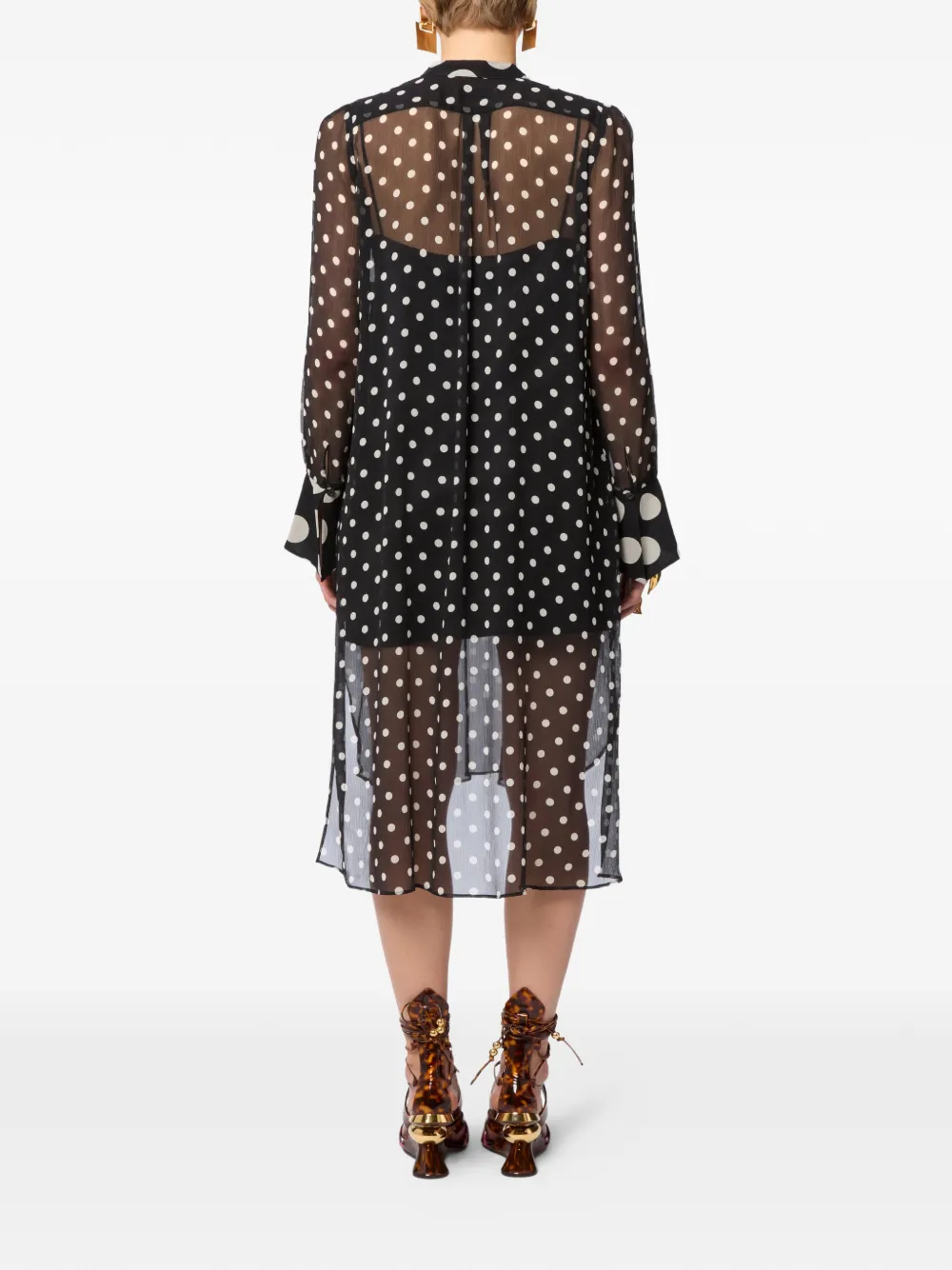 Nina Ricci Zijden mini-jurk met stippen Zwart