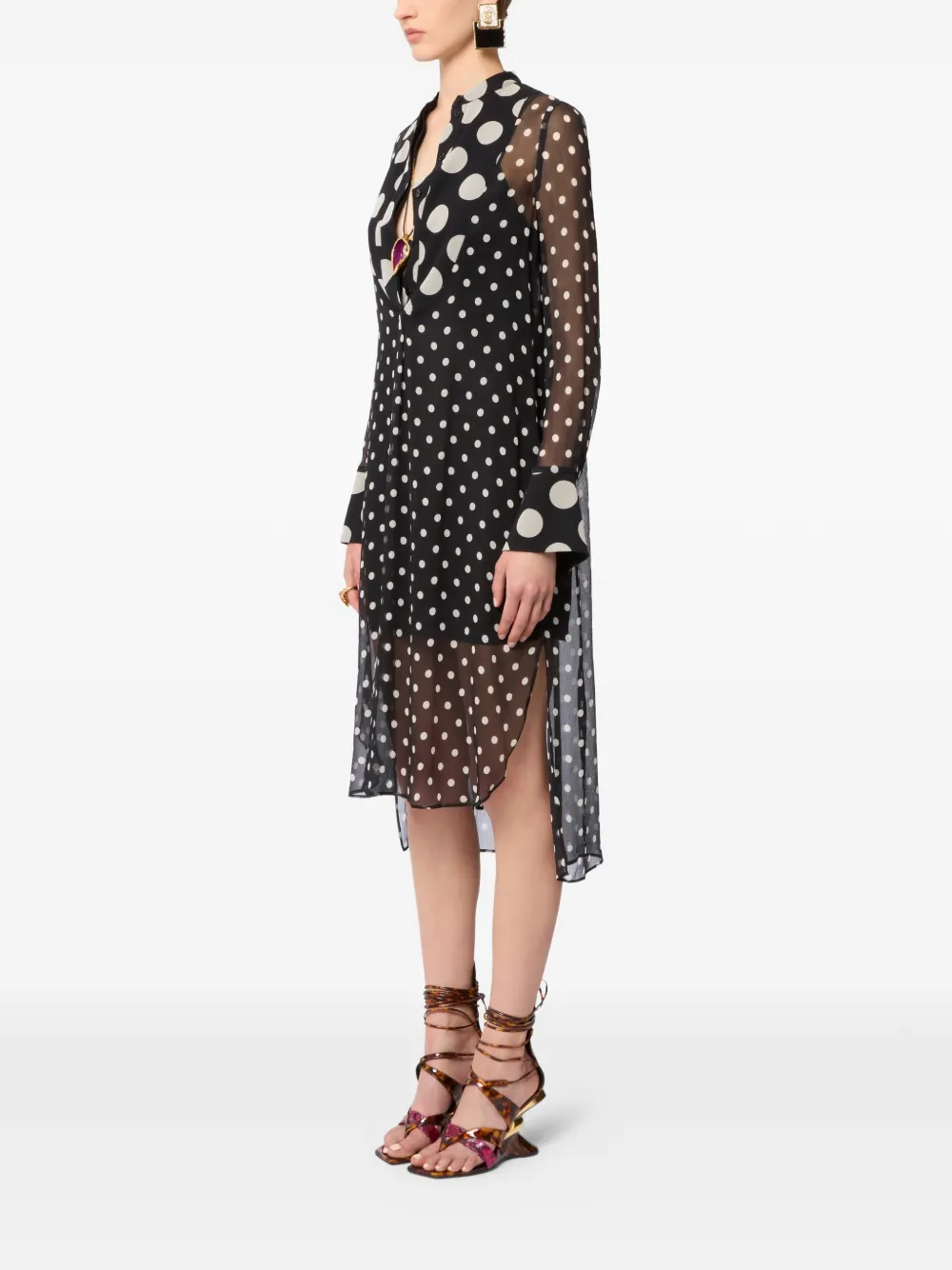 Nina Ricci Zijden mini-jurk met stippen Zwart