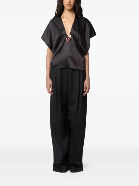 Nina Ricci V-neck satin-silk top