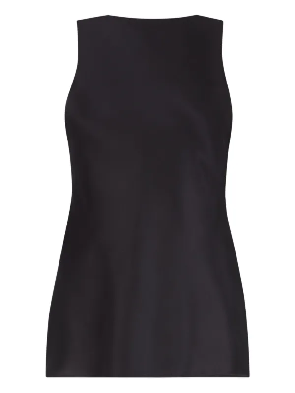 Nina Ricci Drapped Satin Top in Black
