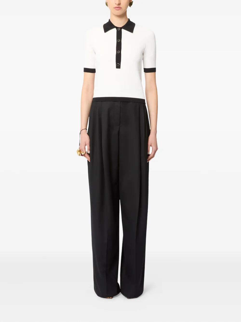 Nina Ricci Poloshirt met korte mouwen en knopen - Wit