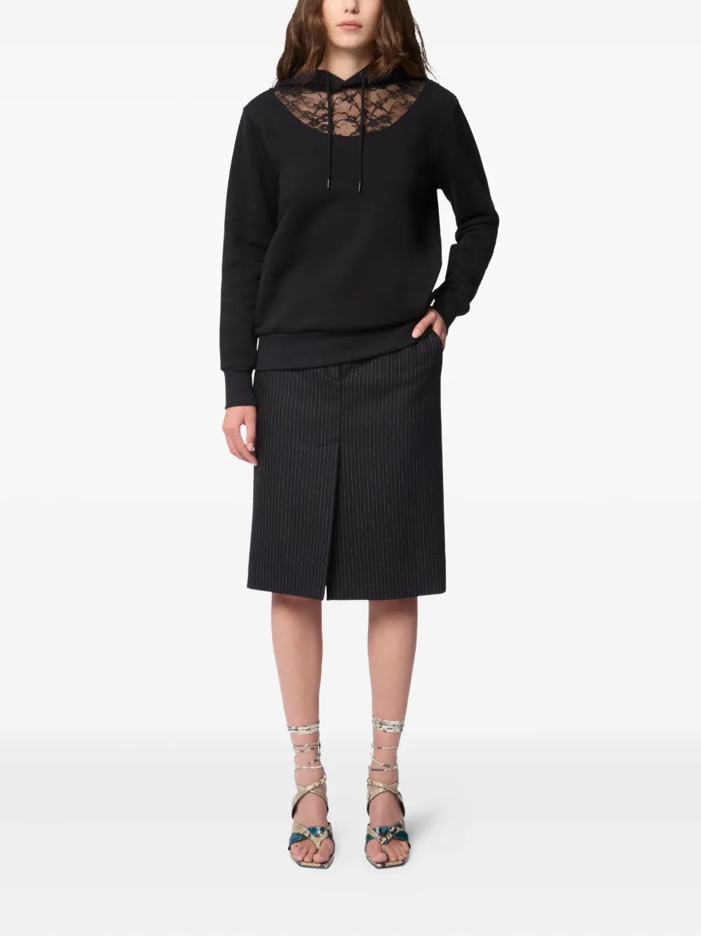 Nina Ricci Hoodie met trekkoord - Zwart