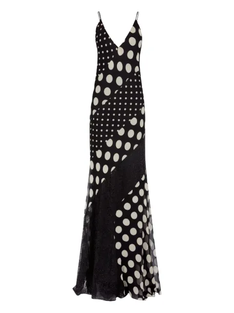 Nina Ricci polka-dot-pattern silk maxi dress
