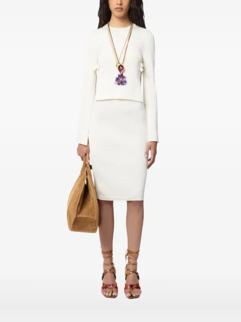 Nina Ricci ribbed knit midi pencil skirt