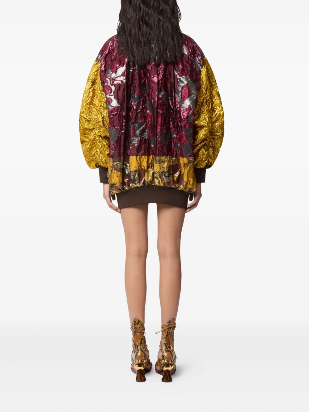 Nina Ricci Bomberjack met patchwork Rood