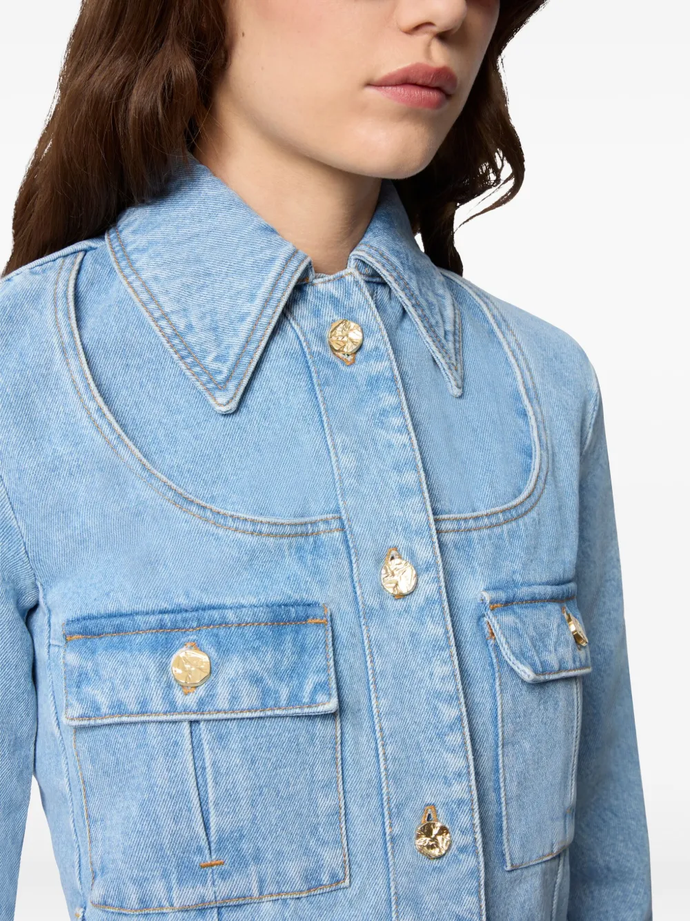 Nina Ricci Saharianne jack met ceintuur Blauw