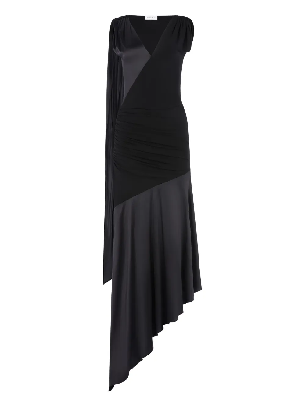 Nina Ricci Abito midi asimmetrico - Nero