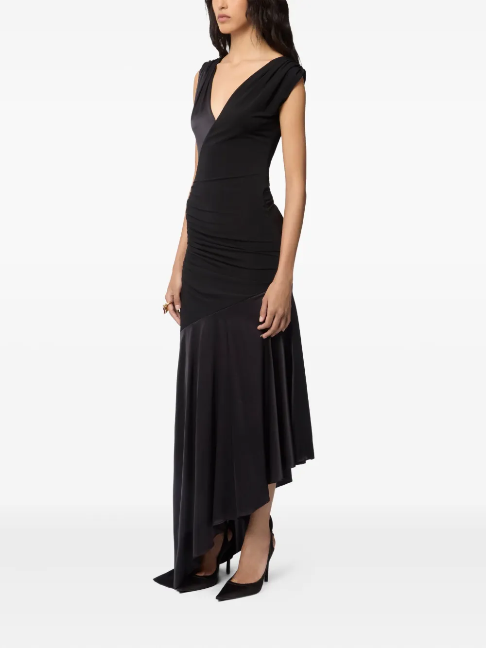Nina Ricci Asymmetrische midi-jurk Zwart