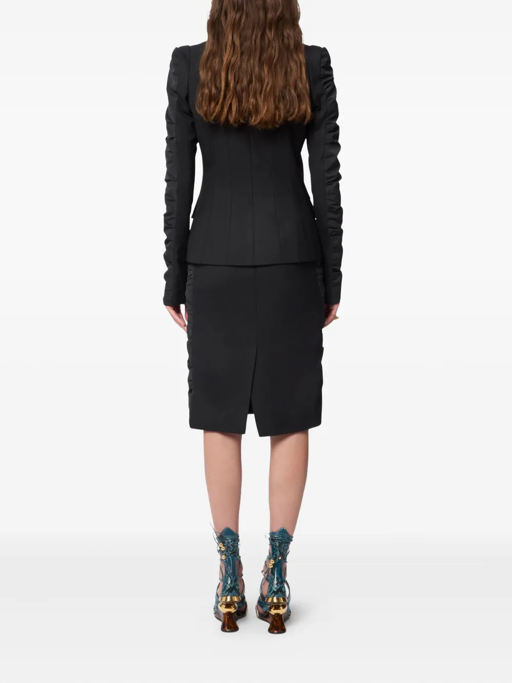 Nina Ricci Wollen colbert met ruches Zwart