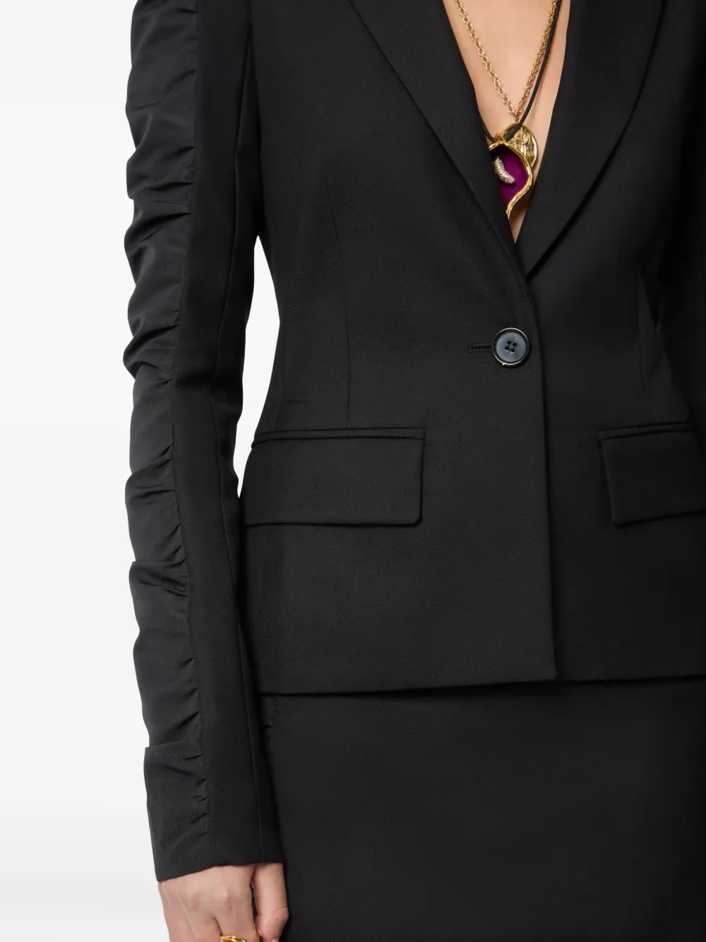 Nina Ricci Wollen colbert met ruches Zwart