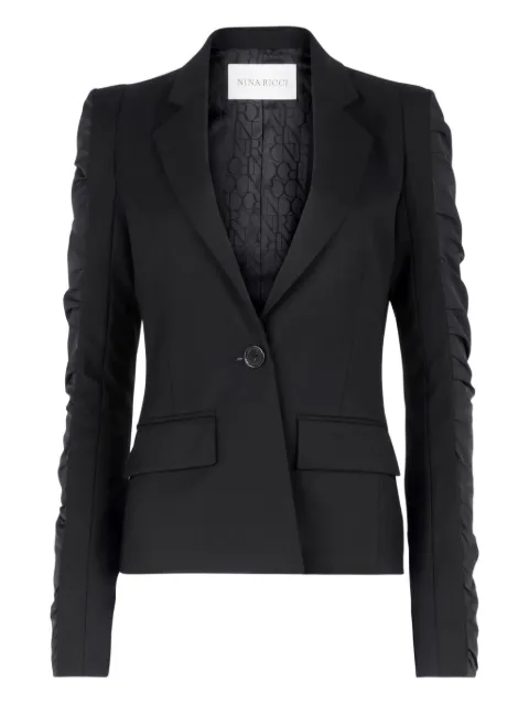 Nina Ricci ruffled-sleeves wool suit jacket