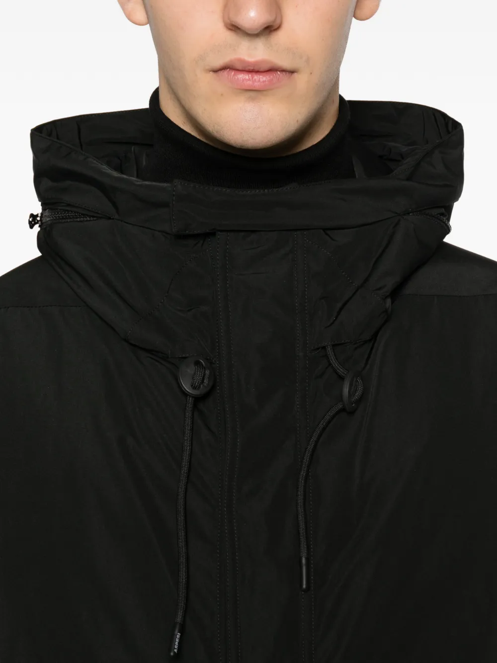 ASPESI Azoto hooded coat Zwart