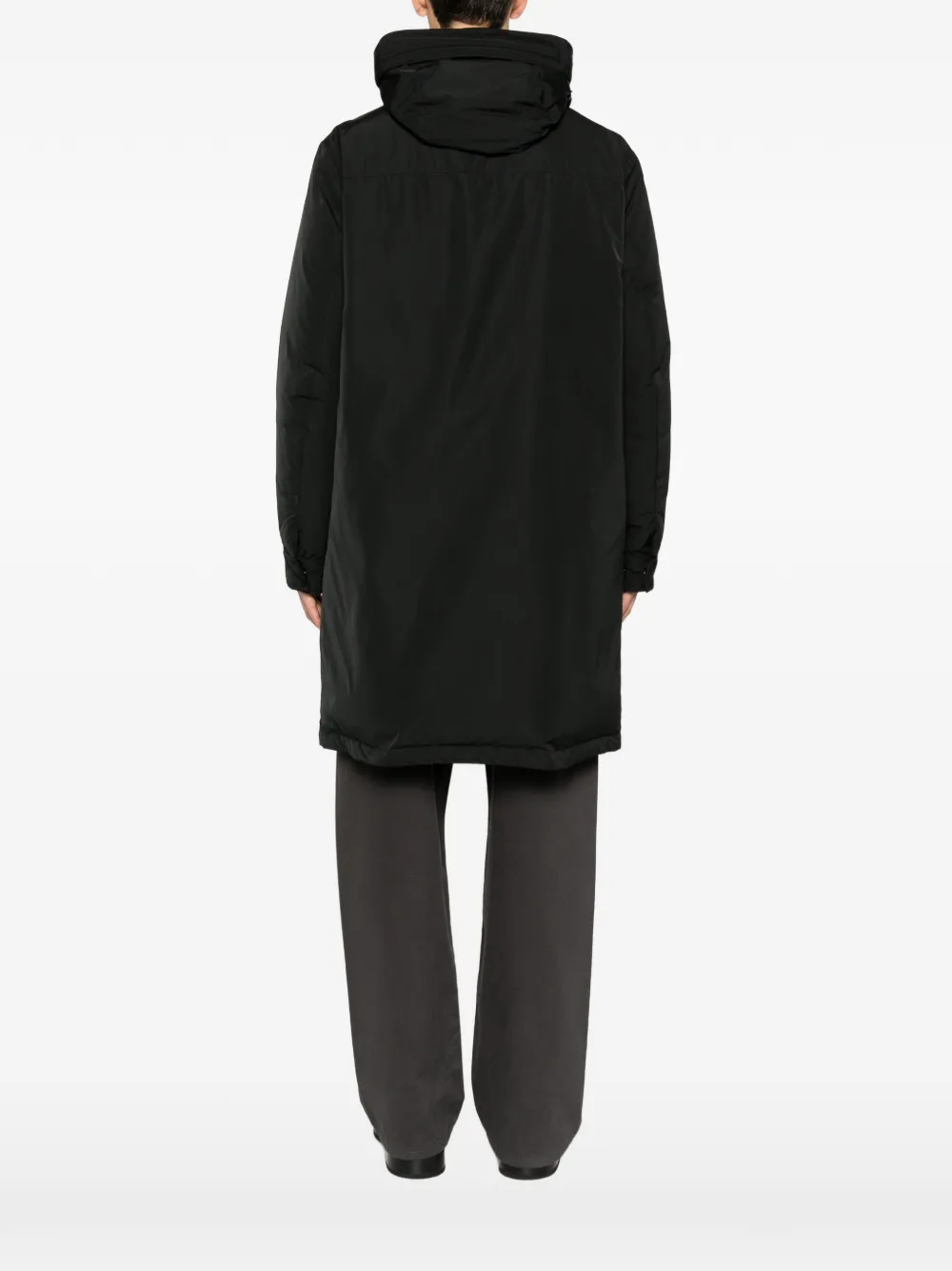 ASPESI Azoto hooded coat Zwart