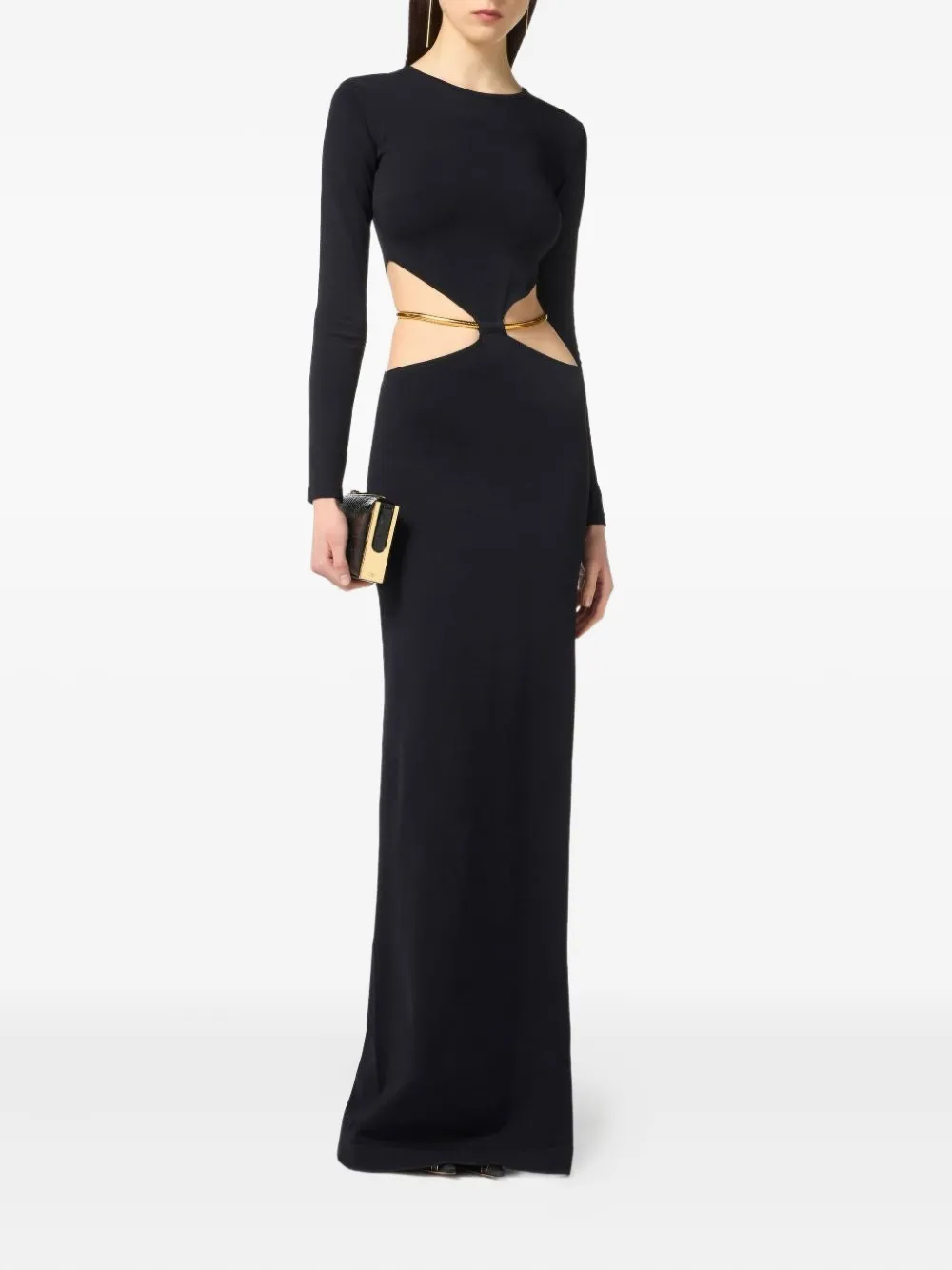 Elisabetta Franchi Cut-out Chain Maxi Dress In Black