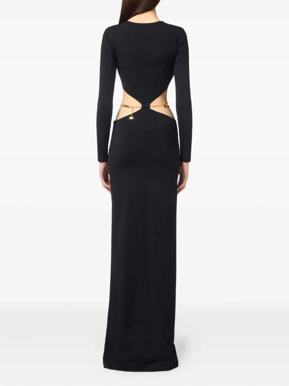 Elisabetta Franchi Cut-out Chain Maxi Dress In Black