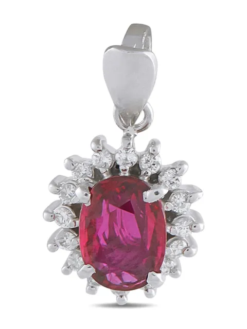 LB Exclusive platinum diamond ruby pendant