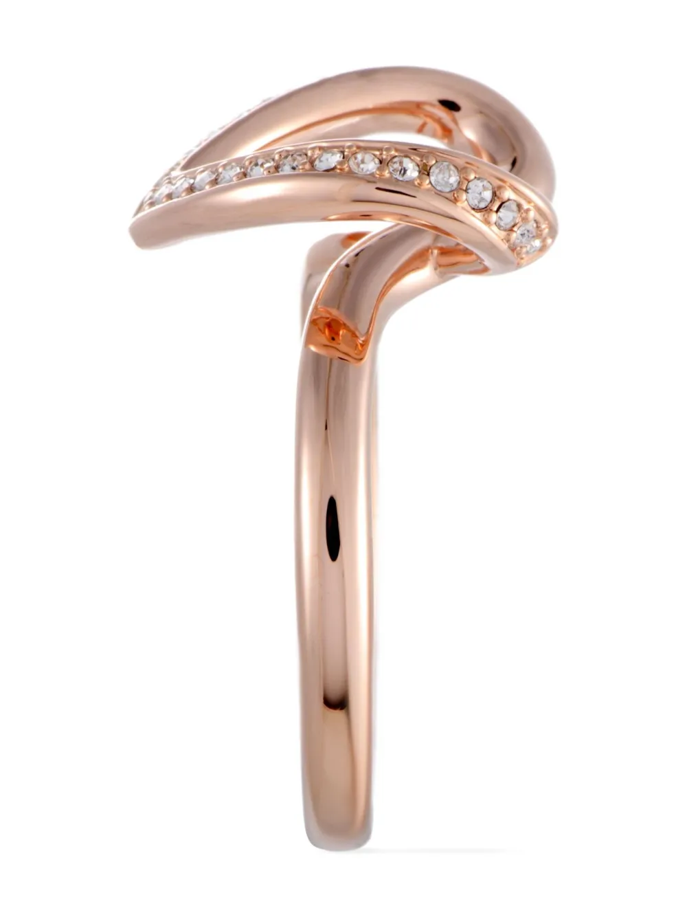 Pre-owned Swarovski Cupidon Heart Ring In Pink