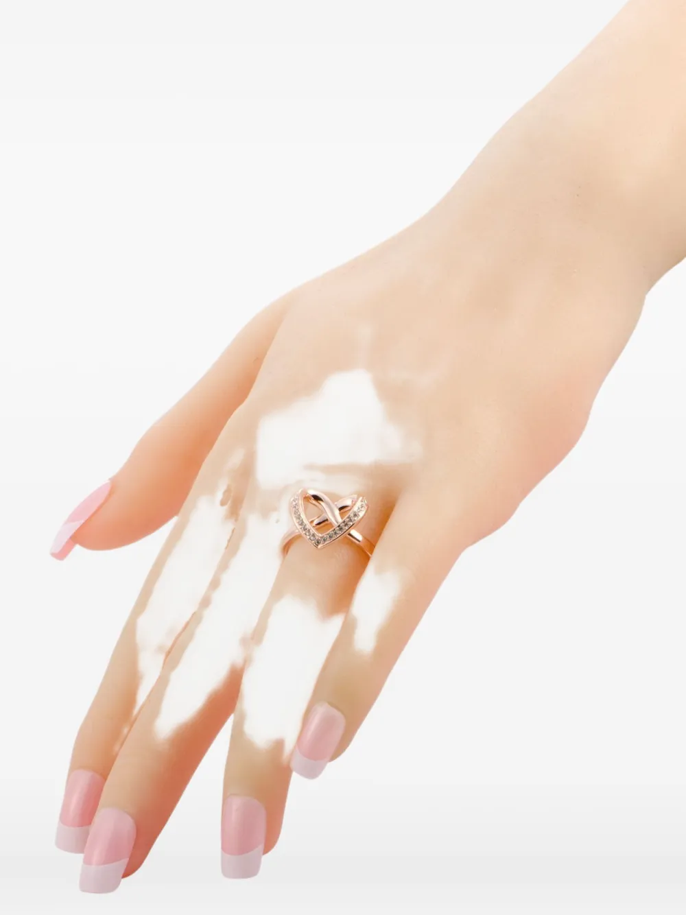Pre-owned Swarovski Cupidon Heart Ring In Pink