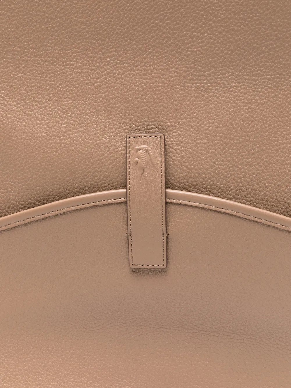 Lacoste Racket-shape Leather Bag In Neutral