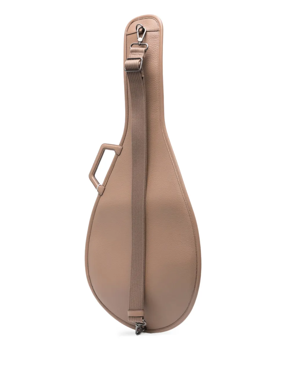 Lacoste Racket-shape Leather Bag In Neutral