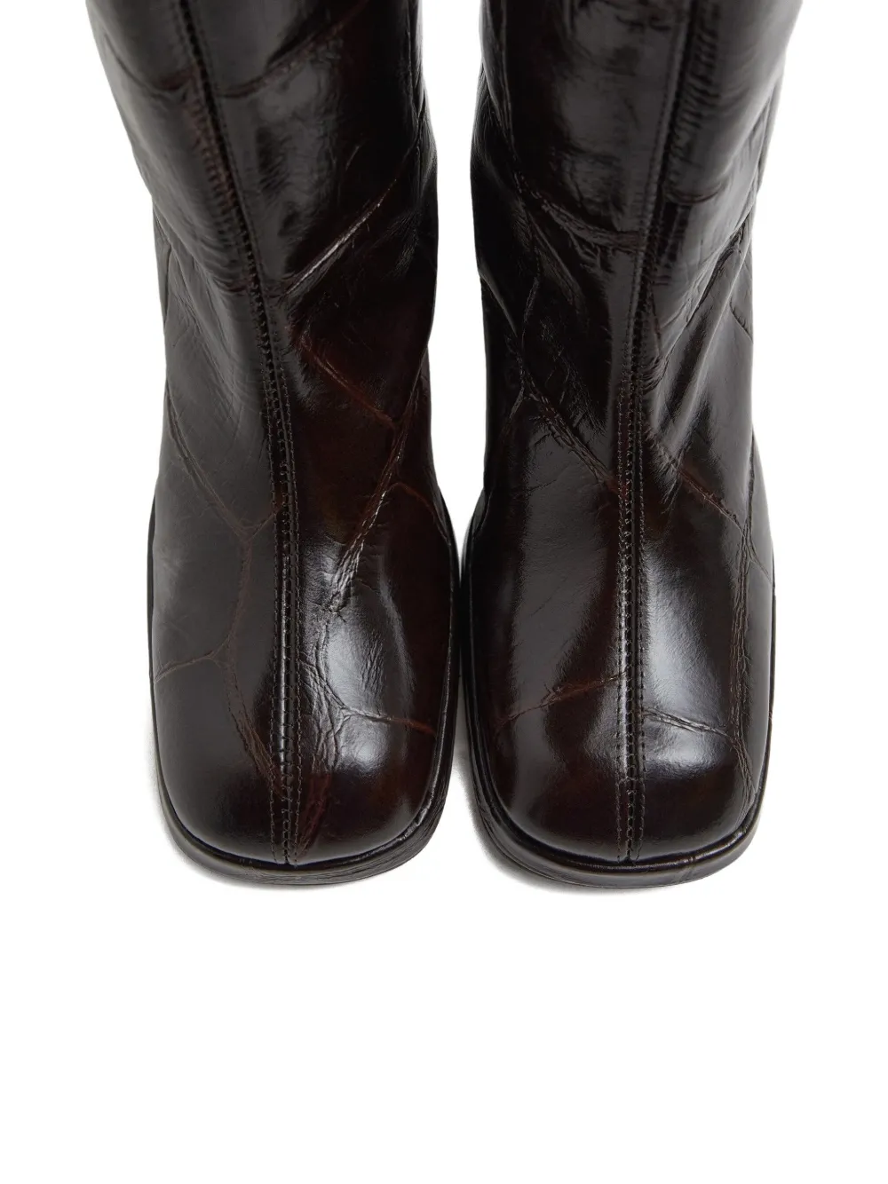 Miista Tundra laarzen met krokodillen-reliëf Bruin