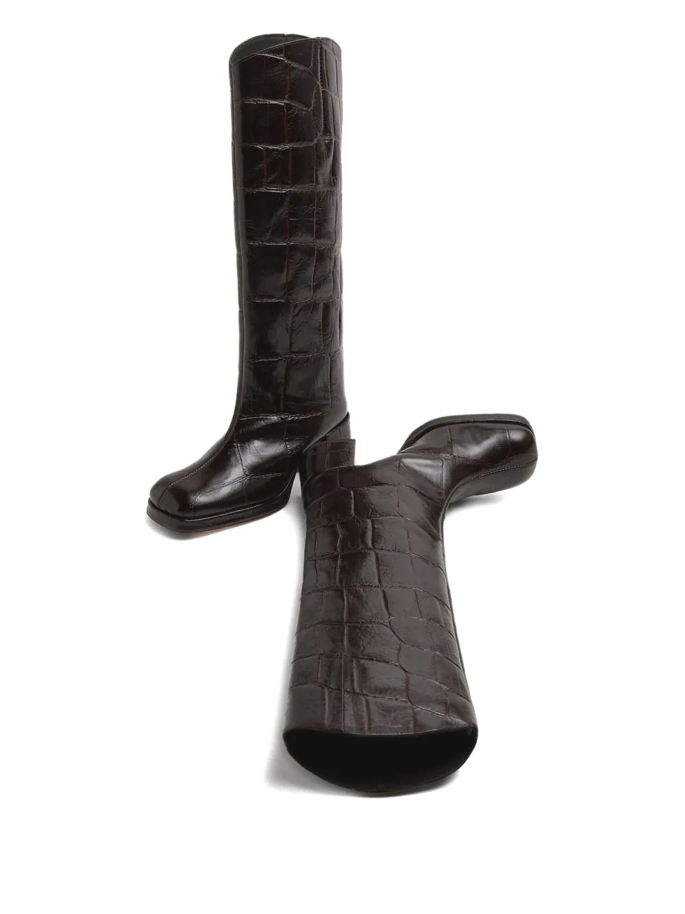 Miista Tundra laarzen met krokodillen-reliëf Bruin