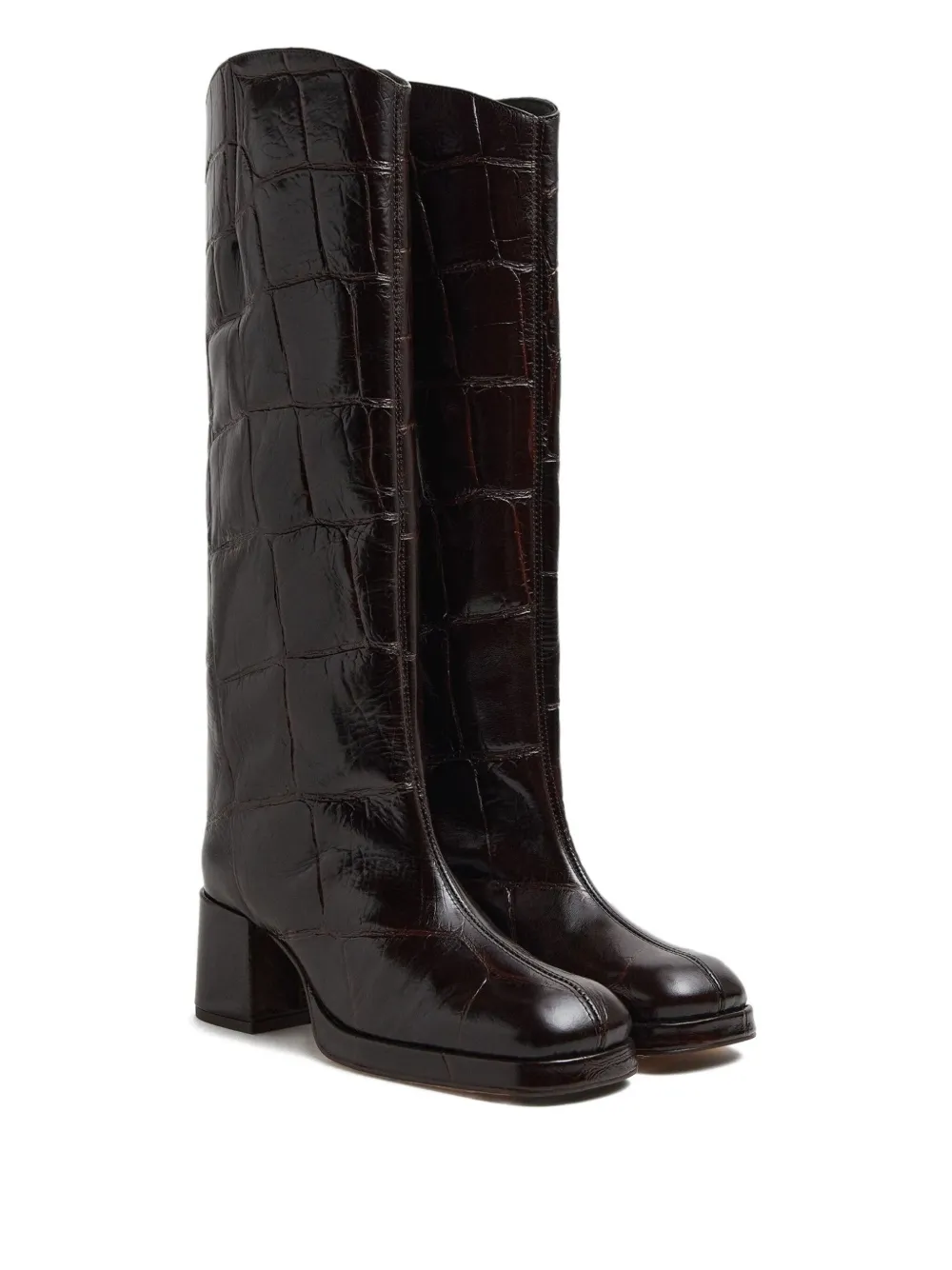 Miista Tundra laarzen met krokodillen-reliëf Bruin