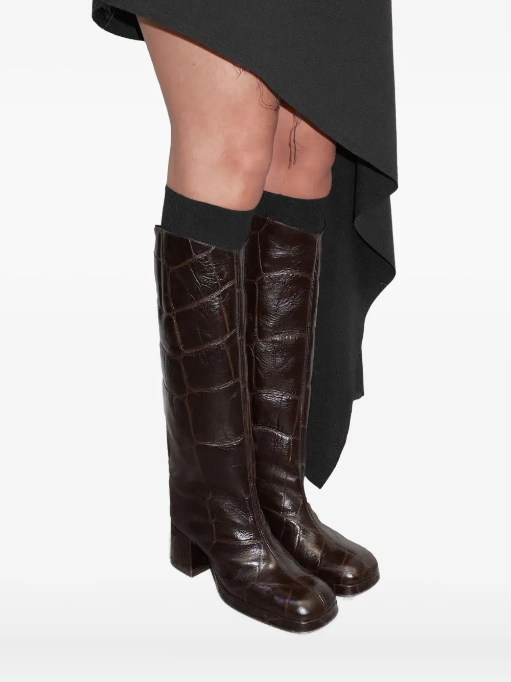Miista Tundra laarzen met krokodillen-reliëf Bruin