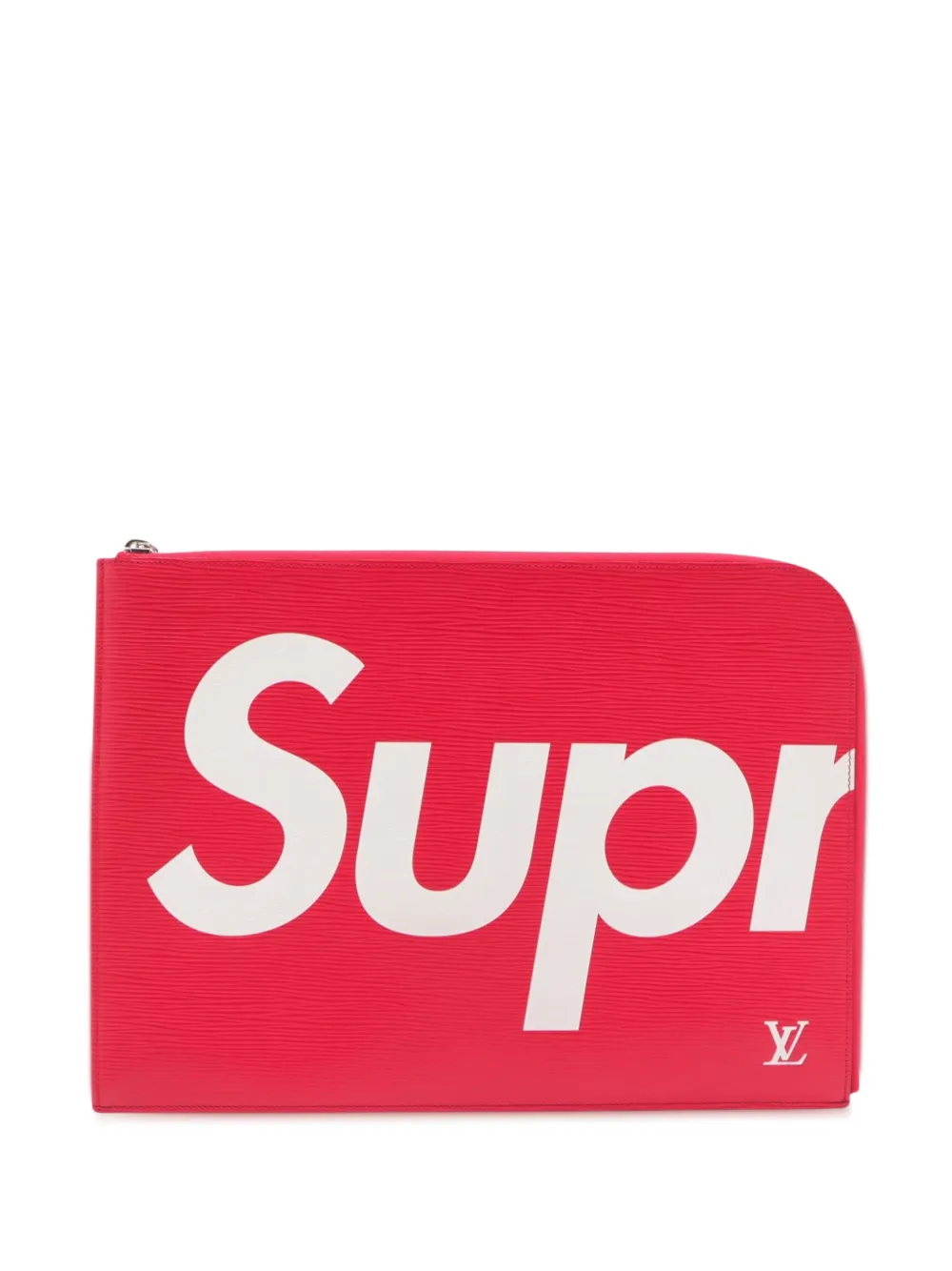 Pre-owned Louis Vuitton 2017 Supreme Epi Pochette Jour Gm Clutch Bag In Red