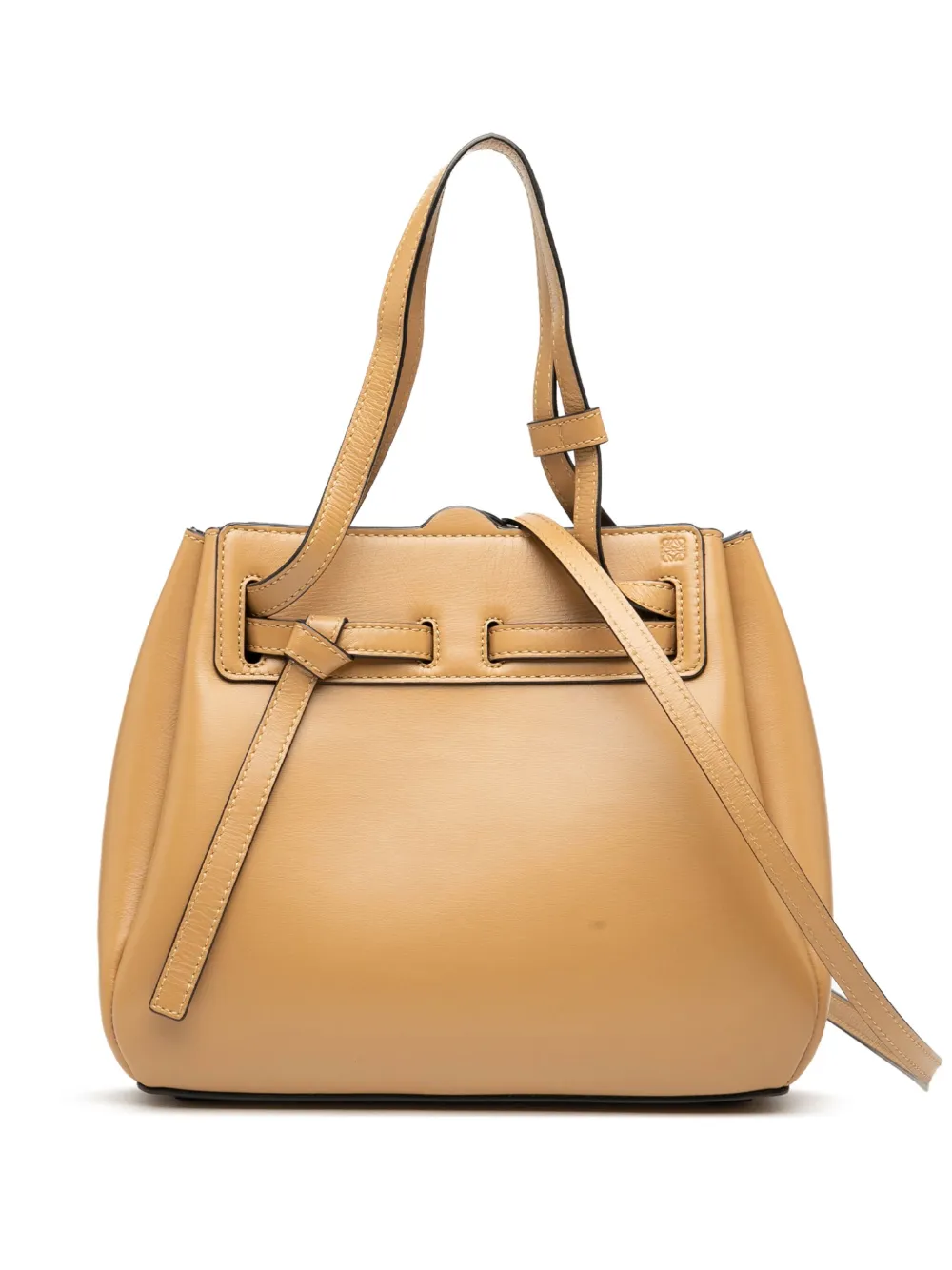 Pre-owned Loewe 2019 Mini Leather Lazo Satchel In Brown