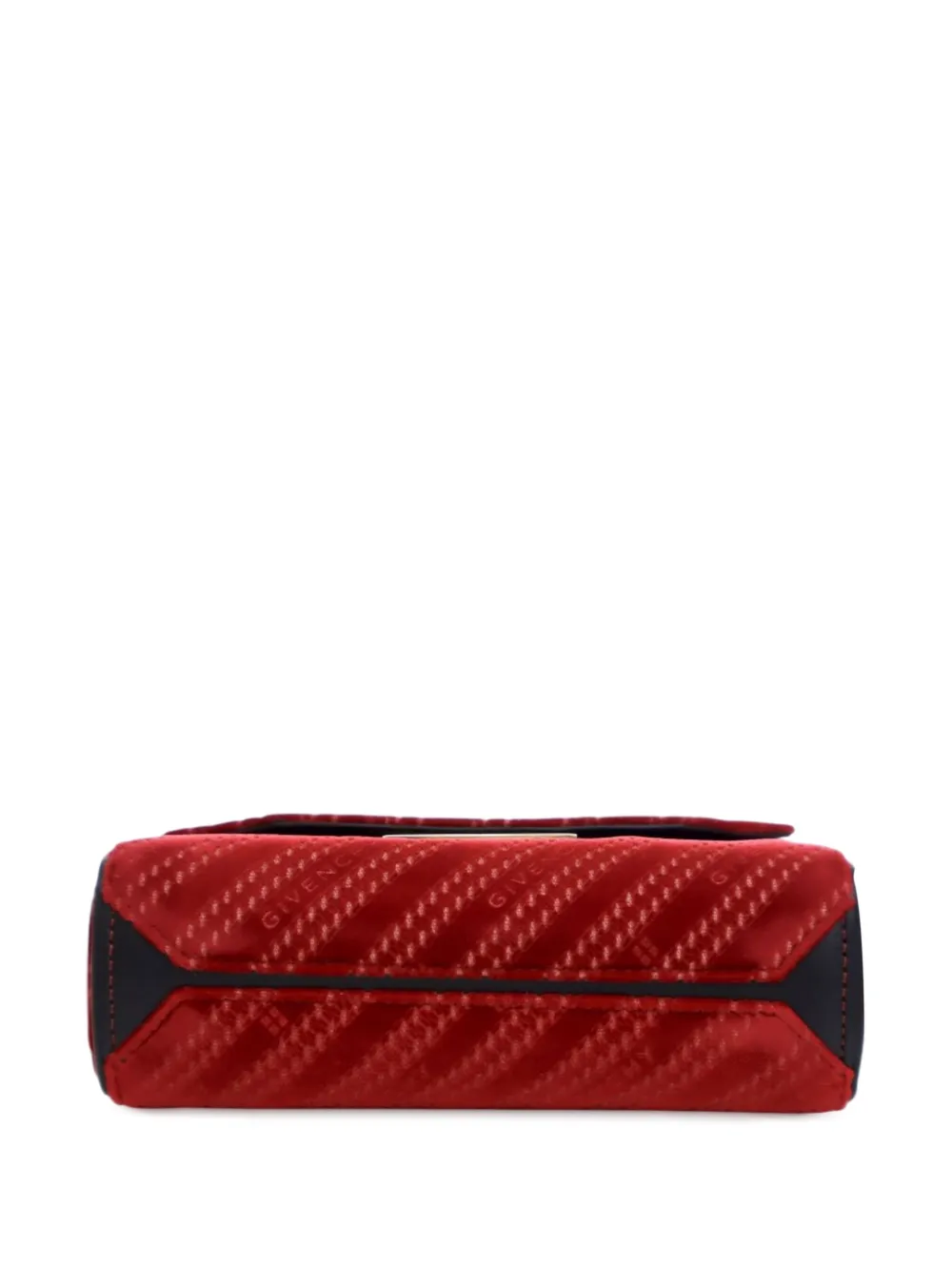 Pre-owned Givenchy 2000-2025 Mini Velvet Diagonal Eden Flap Shoulder Bag In Red